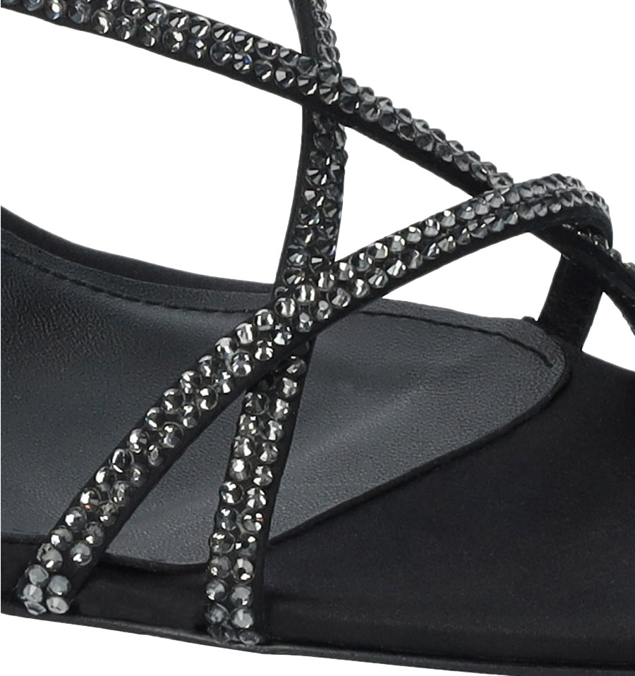 LIBERTY Sandalia media con cristal negro