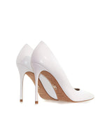 Stiletto alto en piel blanco