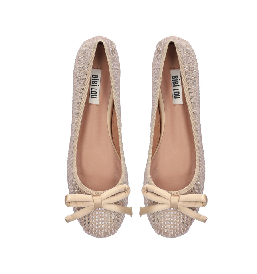 JANIS Bailarina cristal con lazo en nude