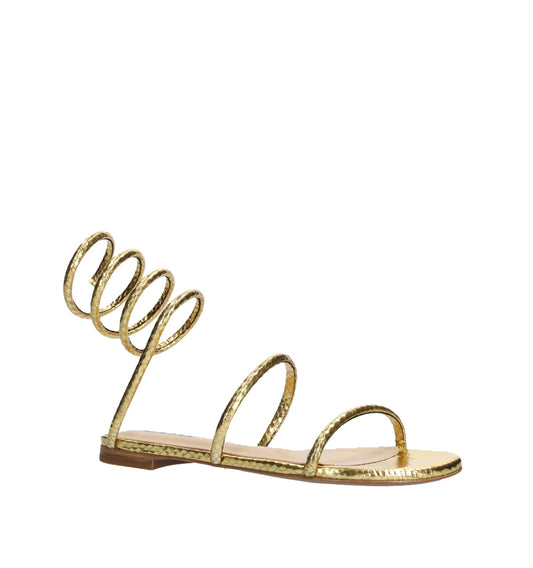 GRETA Sandalia baja con espiral en oro
