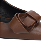 LINDA Destalonado adorno rizo en piel marrón