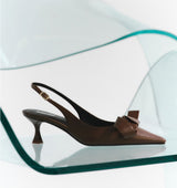 LINDA Destalonado adorno rizo en piel marrón