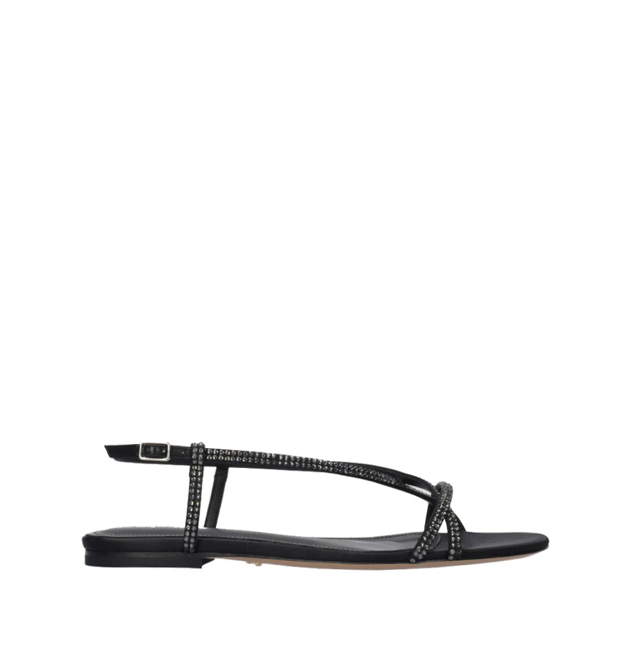LIBERTY Sandalia baja con cristal negro