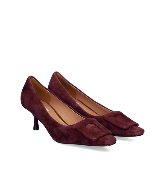 POZNAN Salón con adorno en ante marrón