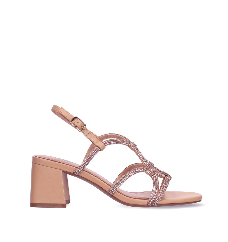 LIV Sandalia media cristal en nude