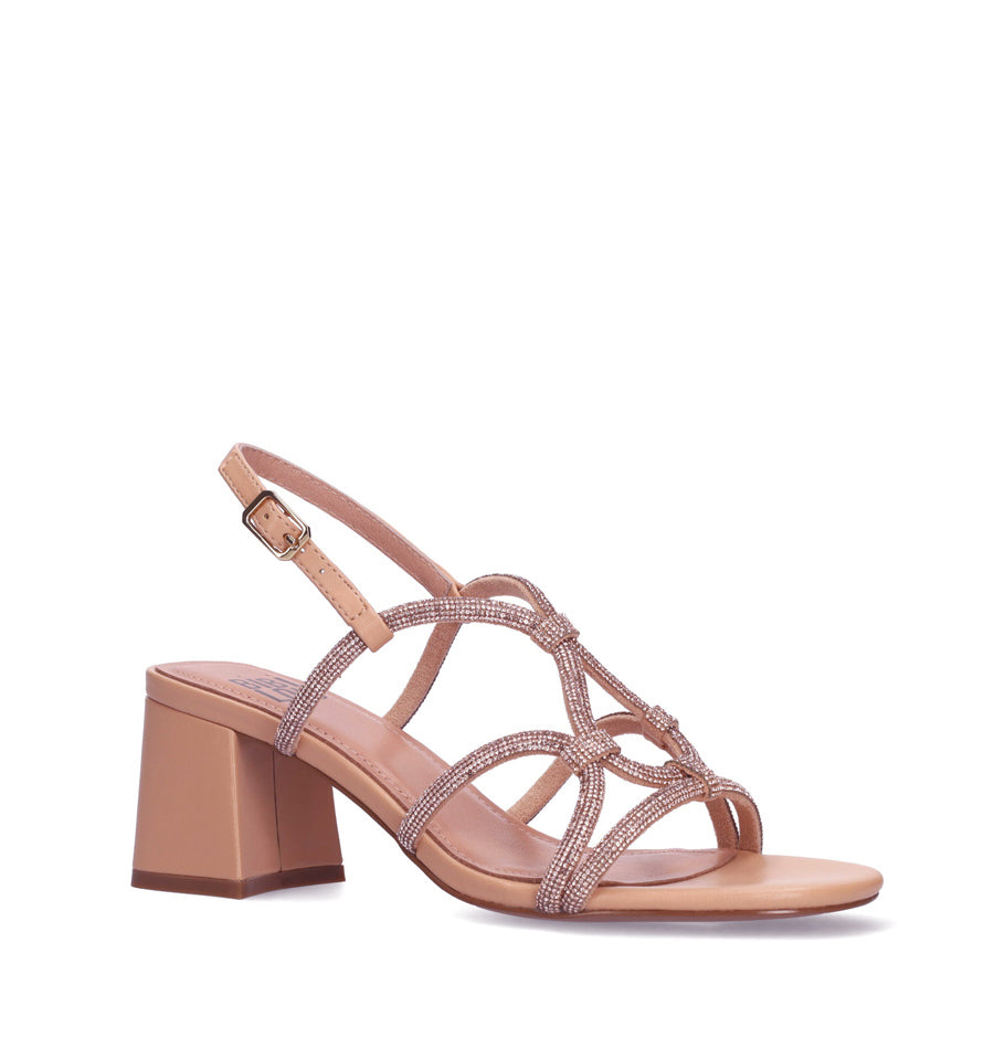 LIV Sandalia media cristal en nude