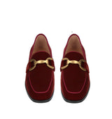 VELA Mocasín estribo en terciopelo burdeos