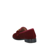 VELA Mocasín estribo en terciopelo burdeos