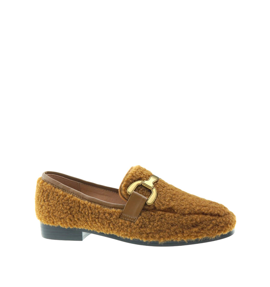 VELA Mocasín estribo en borreguito camel