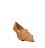 Mocasín clásico flecos en piel camel