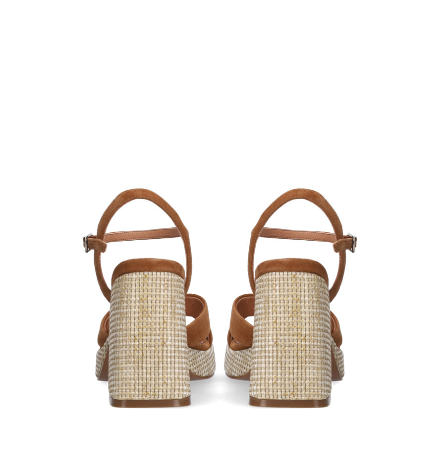 BRIONY Sandalia plataforma en ante cuero