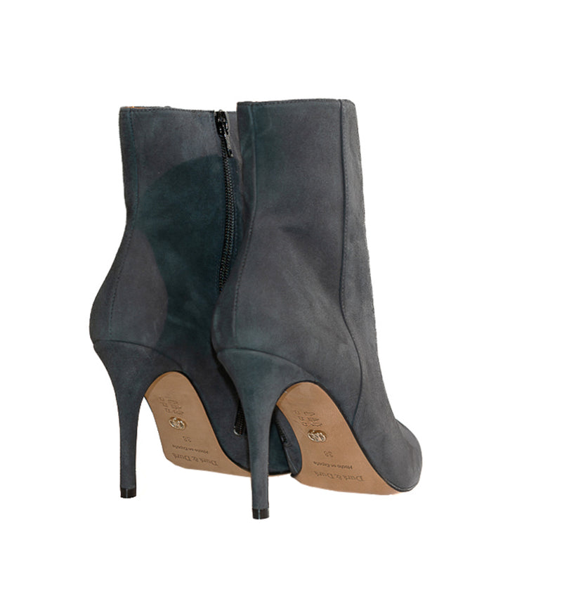 Botín stiletto medio/alto en ante gris