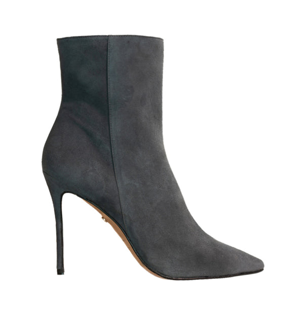 Botín stiletto alto en ante gris