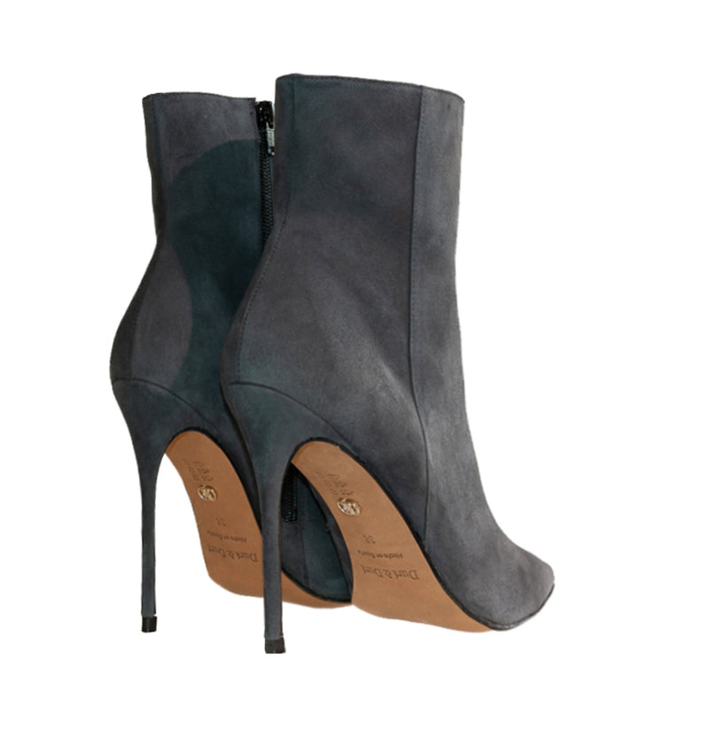 Botín stiletto alto en ante gris