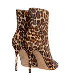 Botín stiletto alto en pony leopardo