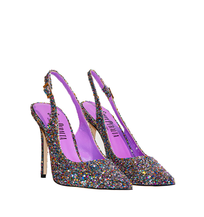 Destalonado alto en glitter multicolor