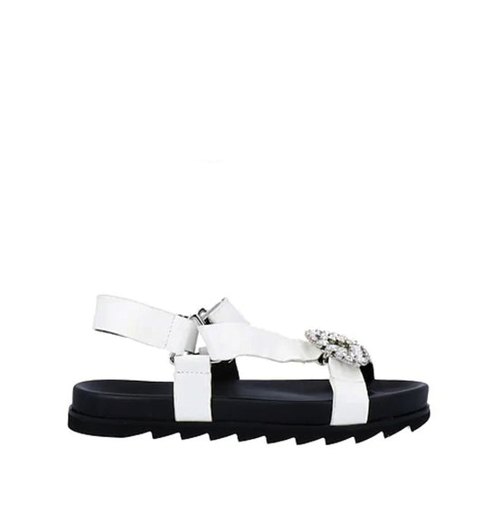 Sandalia bio blanco con adorno cristal