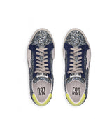 Sneakers combinada en glitter azul-marino