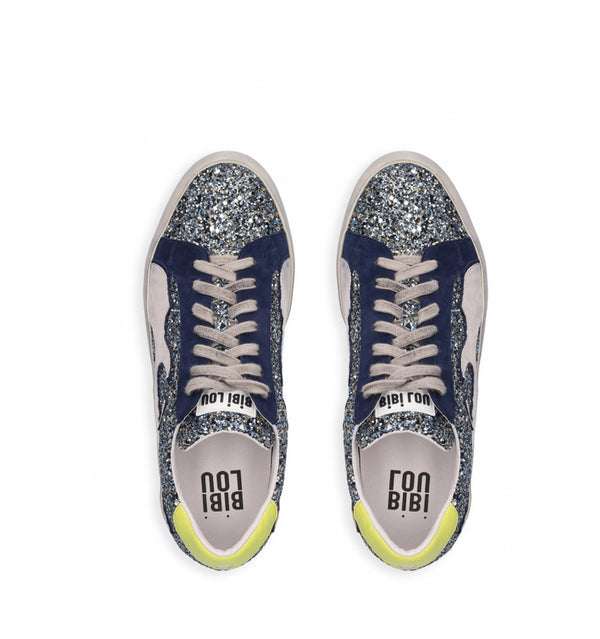 GAMIN Sneakers combinada en glitter azul-marino