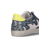 Sneakers combinada en glitter azul-marino