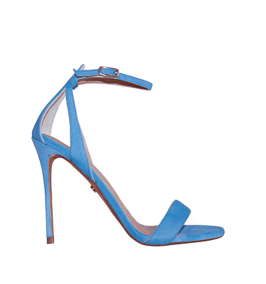 RITA Sandalia alta con talón en azul-cielo