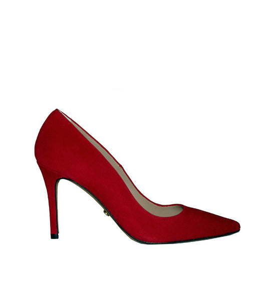 SUSAN-Stiletto medio/alto en ante rojo