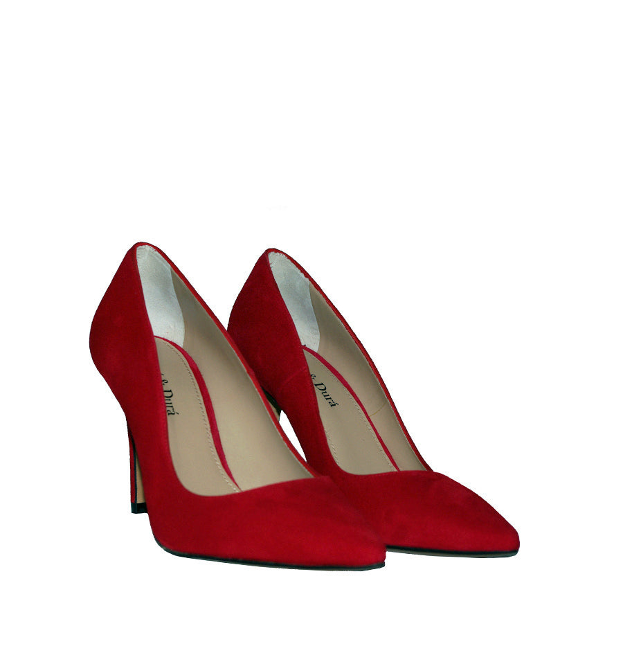 SUSAN-Stiletto medio/alto en ante rojo