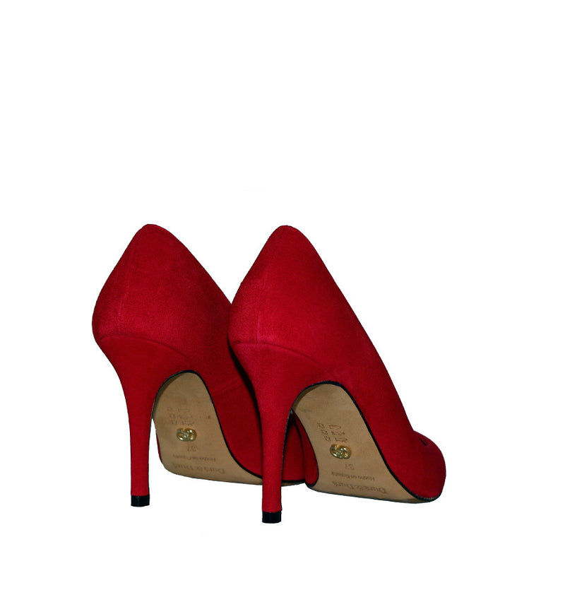 Stiletto medio/alto en ante rojo