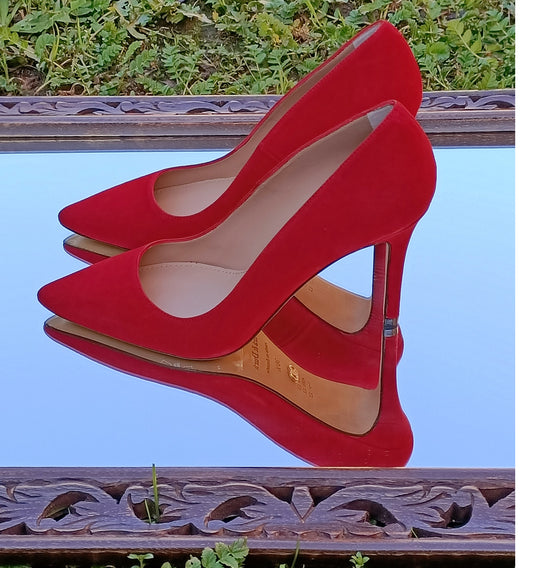 SUSAN-Stiletto medio/alto en ante rojo
