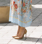 Stiletto alto en piel natural