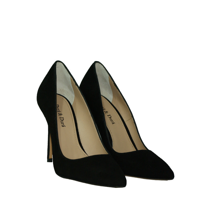 Stiletto alto en ante negro