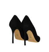 Stiletto alto en ante negro