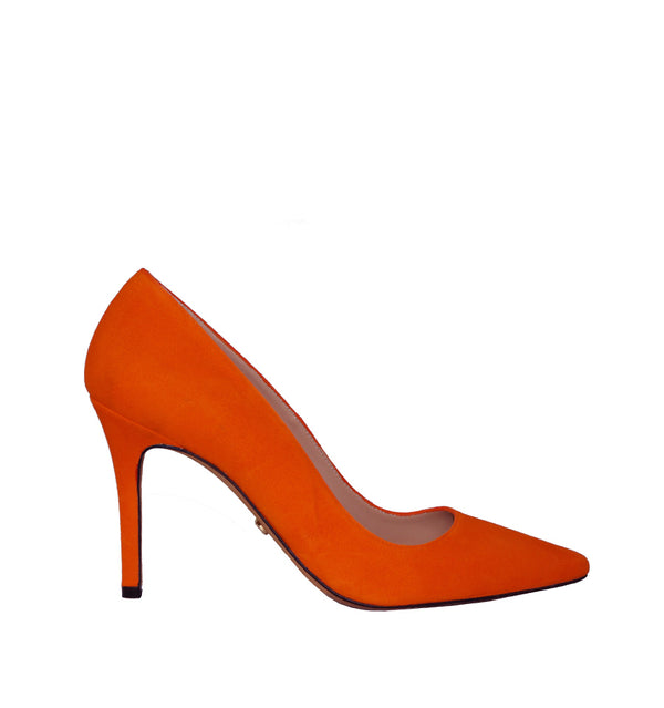 Stiletto medio/alto en ante naranja