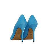 Stiletto alto en ante azul-cielo