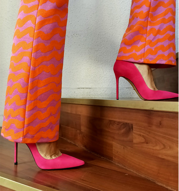 Stiletto alto en ante fuxia