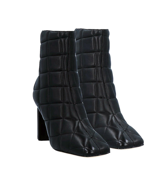 Botín acolchado en piel negro