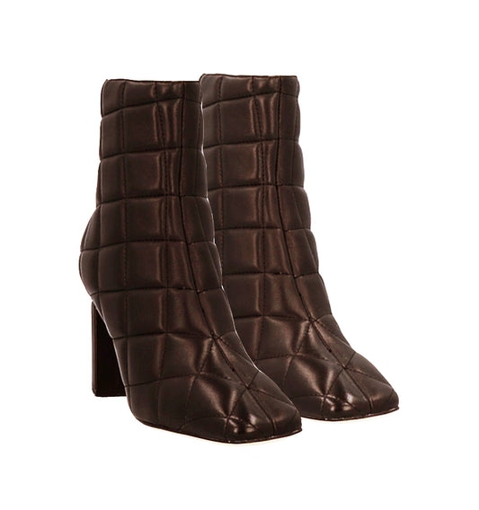 Botín acolchado en piel marron