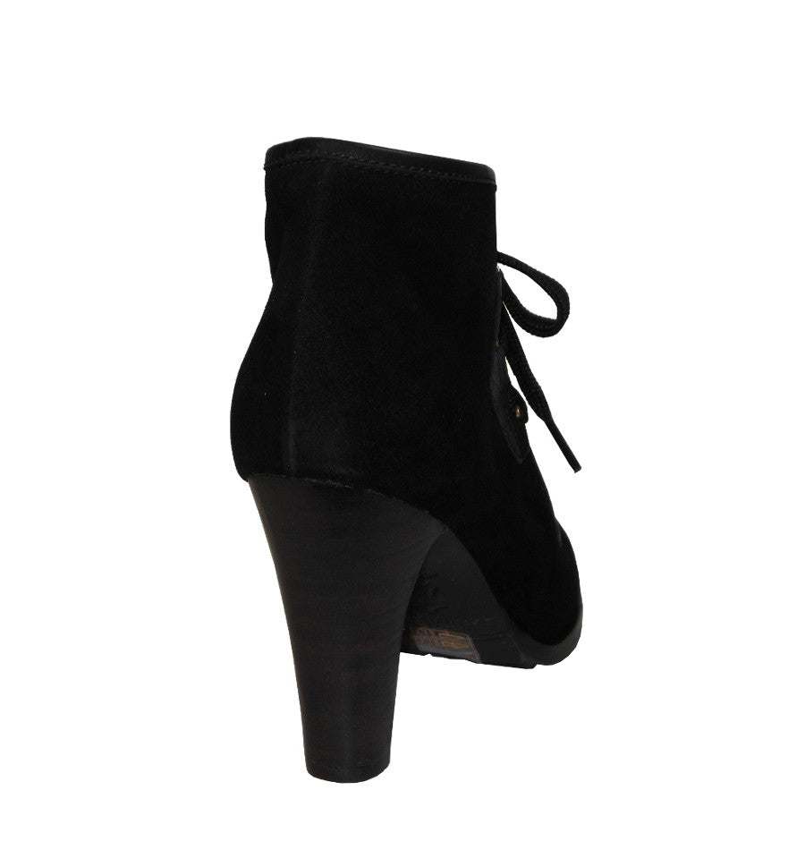 Botín en ante negro con cordón