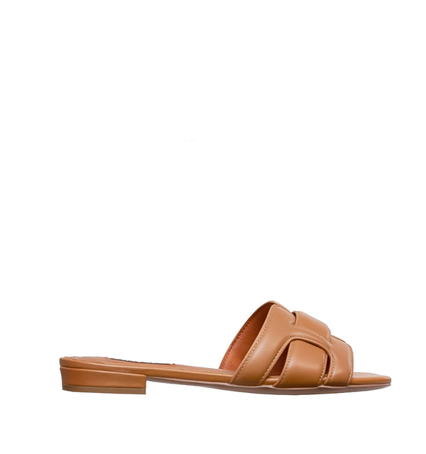 Pala con forma de "H" en piel camel