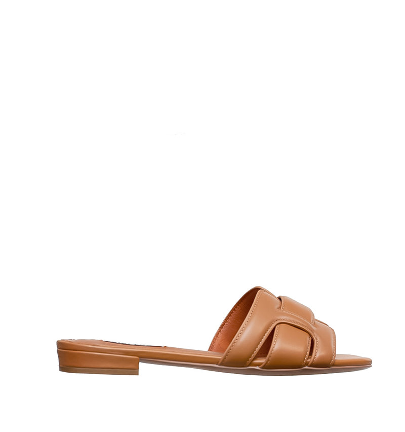 Pala con forma de "H" en piel camel