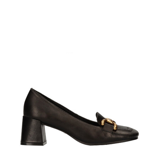 VALENCIA Mocasín solapa baja en piel negro