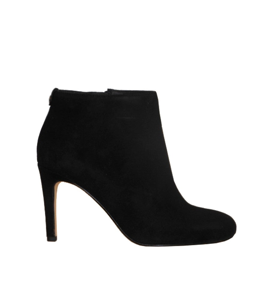 Botín redondo en ante negro