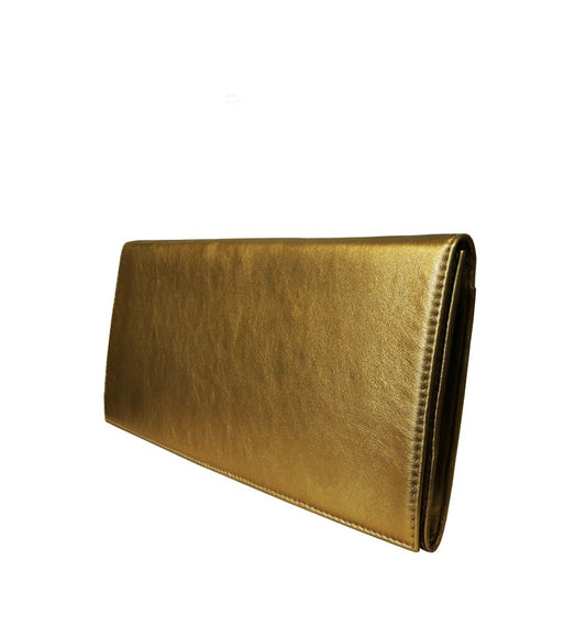 Cartera Pura López en napa metal