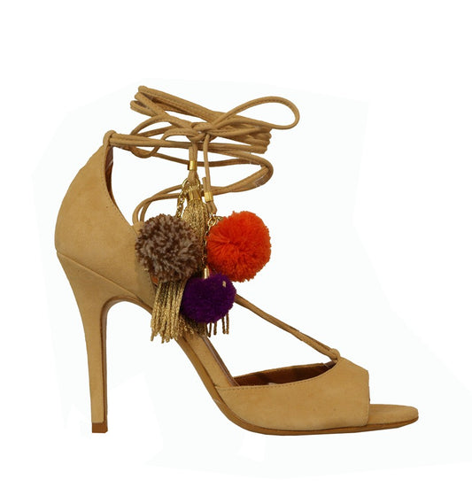 VANGELA - Sandalia alta y borlones de colores