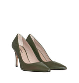 Stiletto medio/alto en piel kaki